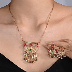 Комплекты серег и ожерелий из сплава кубического циркония в форме полумесяца с кисточками для женщин&nbsp;RD7922