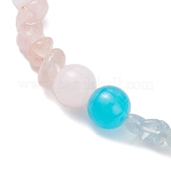 3 pezzo 3 stili braccialetti elasticizzati rotondi con perline di vetro effetto giada&nbsp;BJEW-JB12158