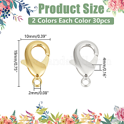 60 шт. 2-х цветные латунные карабины-клешни&nbsp;KK-WR0001-48