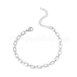 Bracelets à maillons rectangulaires en laiton pour femmes et hommes&nbsp;BJEW-JB11458-02