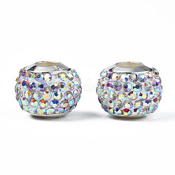 Ручная работа полимерной глины горный хрусталь европейские шарики&nbsp;RB-N053-001-11