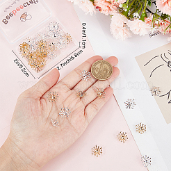 50 шт. 2-х цветные латунные колпачки для бусин&nbsp;KK-BBC0008-88