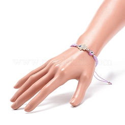 Bracelets de perles tressés en fil de nylon réglable&nbsp;BJEW-JB08741-01