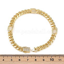 Латунные браслеты-цепочки с микропаве из прозрачных кубических цирконий для женщин&nbsp;BJEW-F504-08G