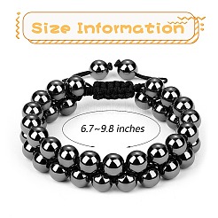 Geflochtenes Perlenarmband aus synthetischem Hämatit&nbsp;BJEW-SW00001-18