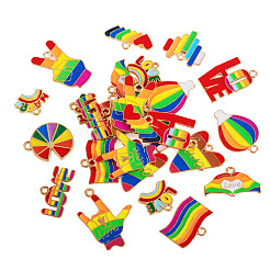 26 шт. 13 стиля радужных эмалевых подвесок из сплава гордости&nbsp;ENAM-TA0001-88