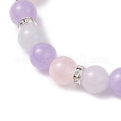 Женские эластичные браслеты из натуральных бусин аквамарина&nbsp;BJEW-JB12525