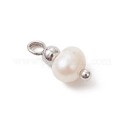 Натуральный пресноводный жемчужный картофель с латунными бусинами-подвесками&nbsp;PALLOY-JF04946-02