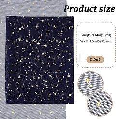 10 mètre de tissu en maille polyester à motif étoiles et lune&nbsp;DIY-PH0038-06B