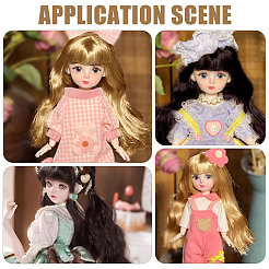 2 stücke 2 farben imitiert mohair lange gerade puppe perücke haar&nbsp;DOLL-GL0001-06