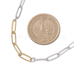 Цепочки-скрепки из двухцветной нержавеющей стали 304 толщиной 4 мм&nbsp;NJEW-JN05625