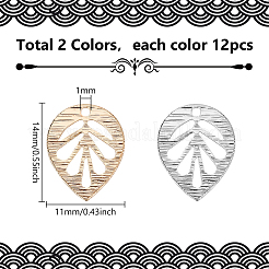 24шт 2 цвета латунные подвески&nbsp;KK-BC0012-89