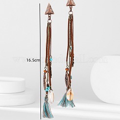 Серьги-гвоздики с кисточками из сплава&nbsp;FS-WGE89CC-01