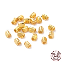 925スターリングシルバービーズ  トライプリズム  ゴールドカラー  3x3x3.5mm  穴：1.5mm  約161個/10g