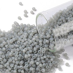 Toho perles de rocaille rondes, Perles de rocaille japonais, mat, (150f) fumée de givre de Ceylan, 11/0, 2.2mm, Trou: 0.8mm, à propos 1110pcs / bouteille, 10 g / bouteille