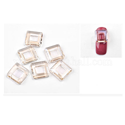 Glas Strass quadratischer Diamant, Nagelkunstdekoration Zubehör, Viereck, Lavendel erröten, 1x1 cm