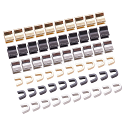 BENECREAT 30 Sets 3 Colors #5 Zipper Stopper and Zipper Bottom Brass Zipper Replacement Parts for Sewing Clothing Crafts (10Sets/Color, 3PCS/Set)