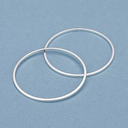 Anelli collegamenti in ottone, placcato di lunga durata, anello rotondo, placcati argento 925 euro, 30x1mm, diametro interno: 28mm