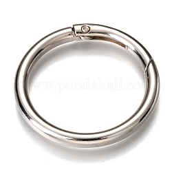 Anillos de la puerta del resorte de aleación de zinc, o anillos, Platino, 39x4mm, diámetro interior: 31 mm