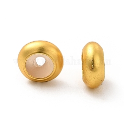 Perline di tappo in lega di placcatura a cremagliera, di gomma, rondelle, colore oro opaco, 7x3mm, Foro: 1.4 mm