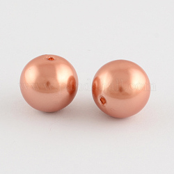 Perle tonde in plastica imitazione perla in abs, peachpuff, 8mm, Foro: 2 mm, circa 1950pcs/500g