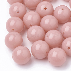 Imitation Jelly Acrylic Beads, Round, Pearl Pink, 12mm, Hole: 2mm, about 500pcs/500g
