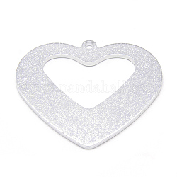 Алюминиевые подвески, сердце, серебристый цвет, 47.5x55x2 мм, отверстие : 2.5 мм