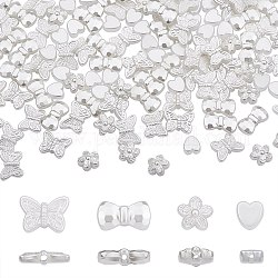 300pcs 4 cuentas de perlas de imitación de plástico abs de estilo, en forma de mezcla, color mezclado, 8~11x8~16x4~6mm, agujero: 1.5~2 mm, 75 piezas / style