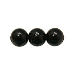 Synthetischen schwarzen Steinperlen Stränge, bemalt, Schwarz, 12 mm, Bohrung: 1 mm