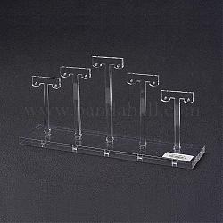 Acryl T-förmige Ohrringe Displayständer, abnehmbar, Transparent, 20x10.4 cm
