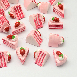 Dreieck-Kuchen-Deko-Cabochons aus Kunstharz, Imitation Lebensmittel, rosa, 15x12x13 mm