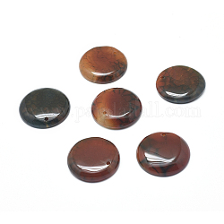 Природные подвески агат треск, окрашенная и подогревом, плоско-круглые, 29~31x4~7 мм, отверстие : 1.6 мм