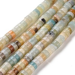 Natural Flower Amazonite Beads Strands, Heishi Beads, Flat Round/Disc, 6x3mm, Hole: 1.2mm, about 117pcs/strand, 14.69''(37.3cm)