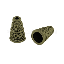 Cono di perline in lega apetalica, stile tibetano, cadmio & nichel &piombo libero, bronzo antico, 10x7mm, Foro: 1.5~4 mm, circa 1315pcs/1000g