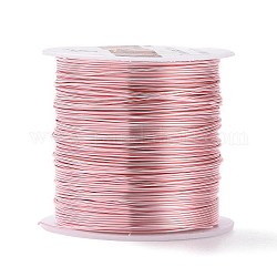 Runder Kupfer-Basteldraht Kupfer-Perlendraht, langlebig plattiert, rosa, 23 Gauge, 0.6 mm, ca. 59.05 Fuß (18m)/Rolle