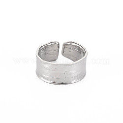 304 anillo de puño abierto de banda lisa de acero inoxidable para mujer, color acero inoxidable, nosotros tamaño 9 1/4 (19.1 mm)