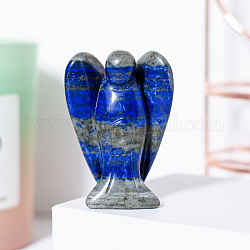 Natural Lapis Lazuli Angel Figurine Display Decorations, Reiki Energy Stone Ornaments, 50x35mm