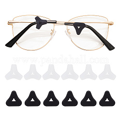 Delorigin 12 paio di occhiali in silicone da 6 stili con impugnatura per le orecchie, supporto antiscivolo, triangolo, in bianco e nero, 12x13x4mm, Foro: 1~1.4x3 mm, 2 paio/stile