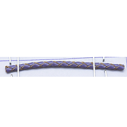 Cordon de cuero trenzado, teñido, púrpura medio, 3mm, 100 yardas / paquete (300 pies / paquete)
