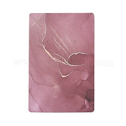 Tarjetas de exhibición de joyería de papel de cartón estampado en caliente, para colgar pendientes y collar, Rectángulo, rojo violeta pálido, 9x6x0.04 cm, agujero: 1.6 mm