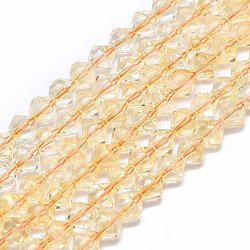 Chapelets de perles de citrine naturelle, facette, Toupie, 8x7.5mm, Trou: 1mm, Environ 48 pcs/chapelet, 15.55 pouce (39.5 cm)