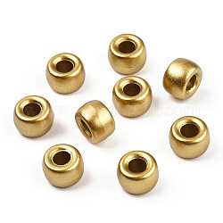 Perlas de plástico pintadas con spray, barril, oro chapado, 9x6mm, agujero: 3.8 mm, aproximamente 1900 unidades / 500 g