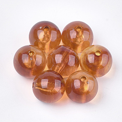 Perles acryliques, style de pierres fines imitation, ronde, Sandy Brown, 20x19.5mm, Trou: 3mm, environ 105 pcs/500 g