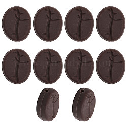 CHGCRAFT 10Pcs Food Grade Eco-Friendly Silicone Beads, Chewing Beads For Teethers, DIY Nursing Necklaces Making, Coffee Bean, Coconut Brown, 22~22.7x19x8mm, Hole: 2mm