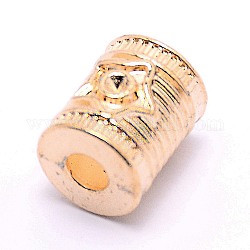 Legierung Endkappen für Kord, Endkappen, Kolumne, Licht Gold, 11x9 mm, Bohrung: 3.5 mm, Innendurchmesser: 7 mm