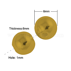 チベット風合金ビーズ  カドミウムフリー＆ニッケルフリー＆鉛フリー  ラウンド  アンティーク黄金  6mm  穴：1mm