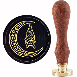 CRASPIRE Wax Seal Stamp Bat Sealing Wax Stamps Moon Celtic Knot 30mm Retro Vintage Removable Brass Stamp Head with Wood Handle for Wedding Invitations Halloween Christmas Thanksgiving Gift Packing
