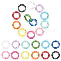 Pandahall Elite 24pcs 12 Farben sprühlackierte umweltfreundliche Legierungsfedertorringe, o Ringe, Schnappverschluss ring, Cadmiumfrei und Nickel frei und Bleifrei, Mischfarbe, 25x4 mm, 2 Stk. je Farbe