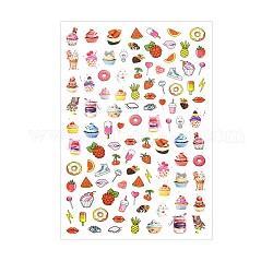 Calcomanías de uñas de arte calcomanías, decoración de puntas de uñas diy, colorido, patrón de comida, 122x72mm