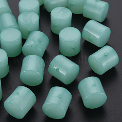 Perles en acrylique de gelée d'imitation, colonne, aigue-marine moyenne, 14.5x14.5mm, Trou: 1.8mm, environ 200 pcs/500 g